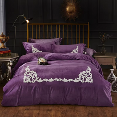 Premium Velvet Embrioded Bedding Set