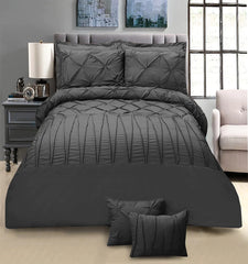 8 PC's Pintuck & Cross Pleated Duvet Set