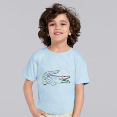 Kids Digital Printed Pure Cotton T-shirts B/S Sky Blue