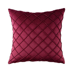PACK OF 2  MAROON VELVET CROSS PLEATED CUSHION COVER