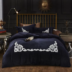 Premium Velvet Embrioded Bedding Set