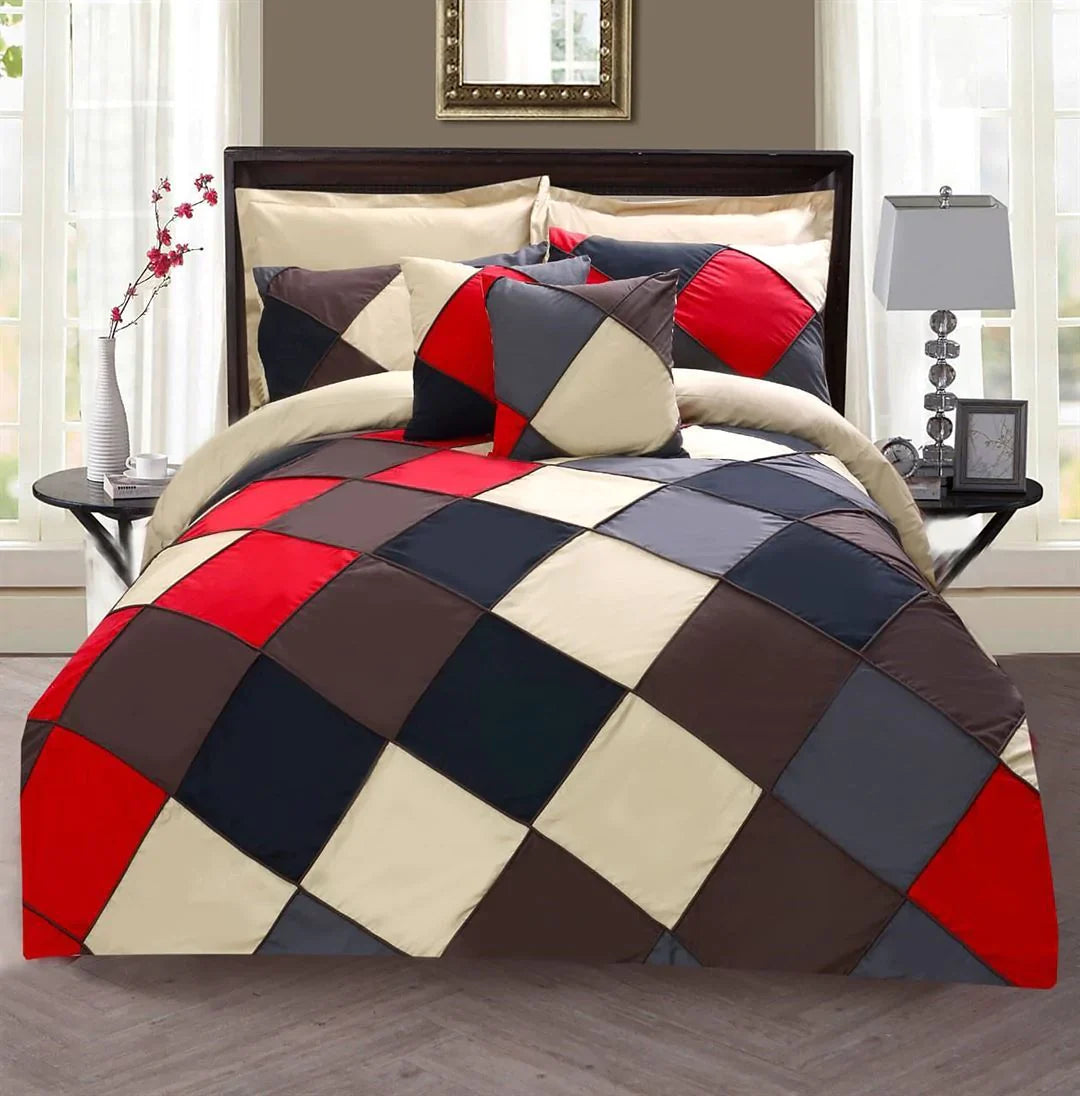8 PC's Chess Corded Duvet Set