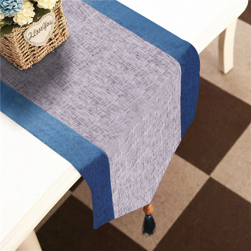 Luxury Jutte 2 tone Plain Table Runner set - Grey