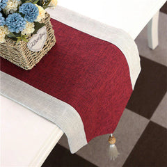 Luxury Jutte 2 tone Plain Table Runner set - Maroon