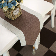 Luxury Jutte 2 tone Plain Table Runner set - Brown