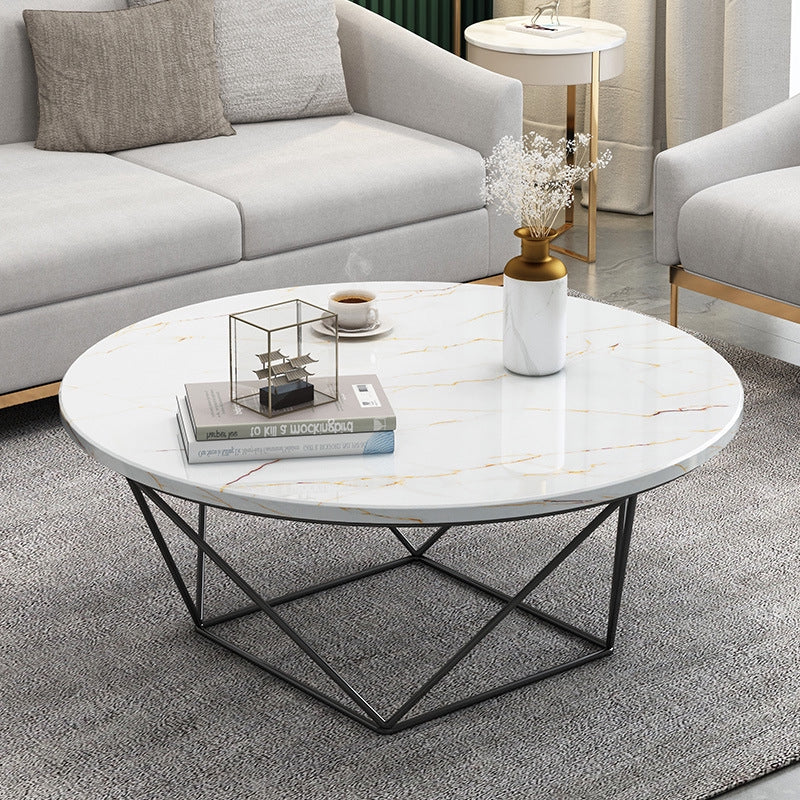 Black/White Marble Sheet Side Modern Center Table