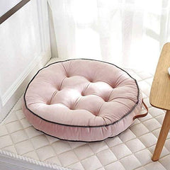 CORDED ROUND BABY PINK FLOOR CUSHIONS (VELVET )