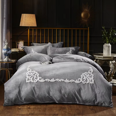 Premium Velvet Embrioded Bedding Set