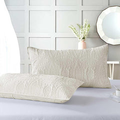 Cream Ultrsasonic QUILTED BEDSPREAD SET