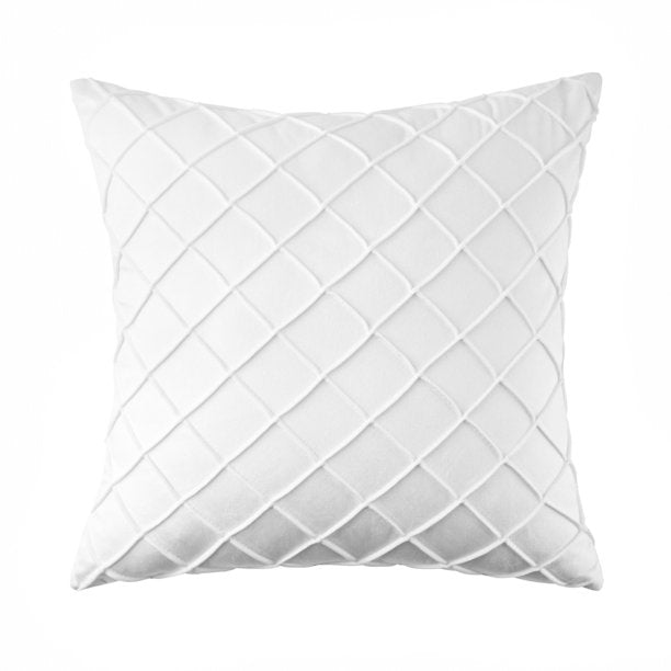 PACK OF 2 WHITE VELVET CROSS PLEATED CUSHION COVER