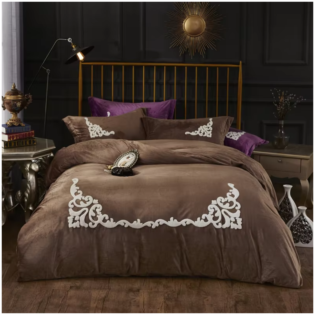 Premium Velvet Embrioded Bedding Set