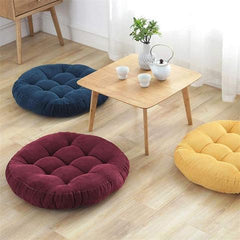 Pack of 2 Velvet Floor Cushions (Filled) Yellow