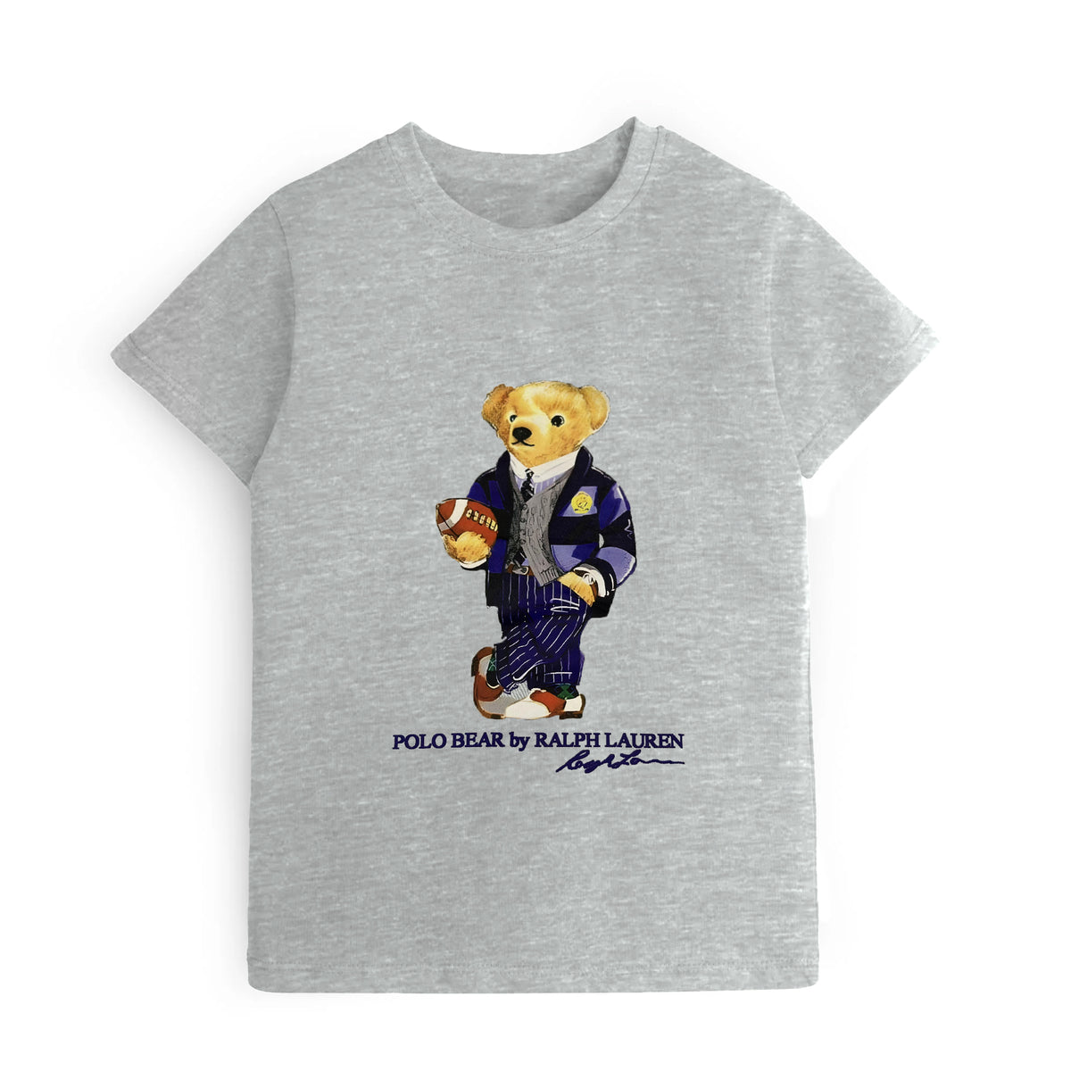 Kids Digital Printed Pure Cotton T-shirts B/S Grey