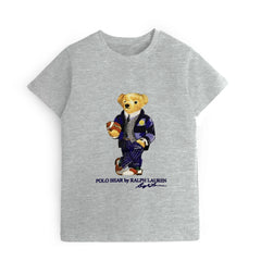 Kids Digital Printed Pure Cotton T-shirts B/S Grey