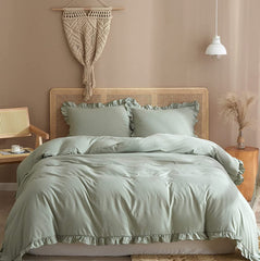 Light green  Lotus Leaf Duvet Cover 6-pcs