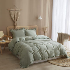 Light green  Lotus Leaf Duvet Cover 6-pcs