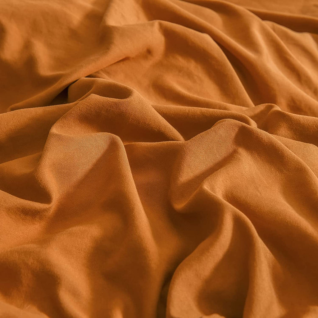 Mustard Ruched Lace Duvet Cover Set  8-pcs King Size