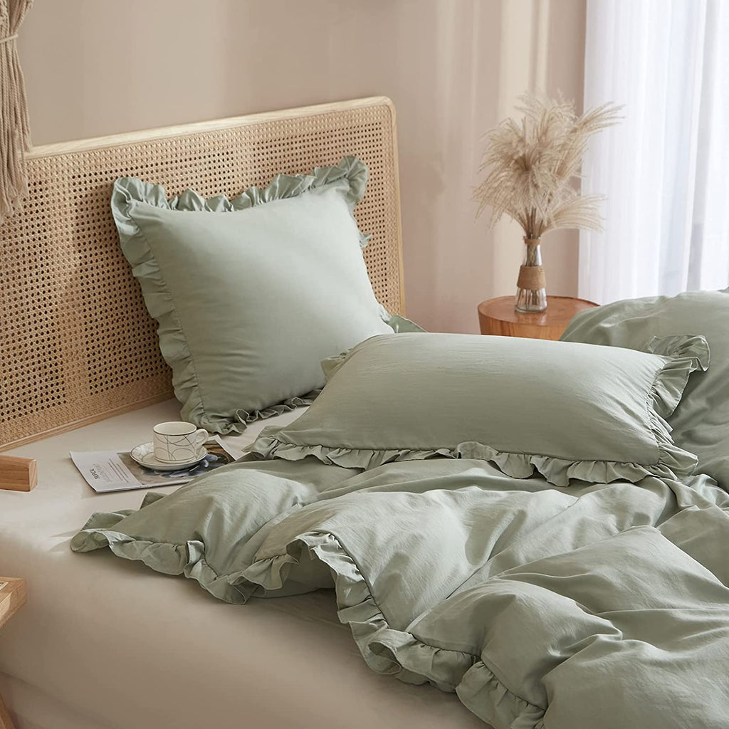 Light green  Lotus Leaf Duvet Cover 6-pcs
