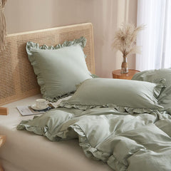 Light green  Lotus Leaf Duvet Cover 6-pcs