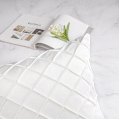 PACK OF 2 WHITE VELVET CROSS PLEATED CUSHION COVER
