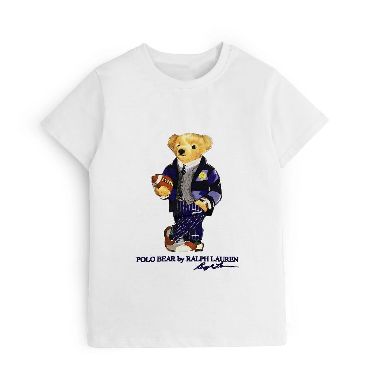 Kids Digital Printed Pure Cotton T-shirts B/S White