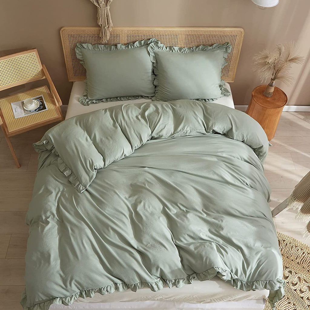 Light green  Lotus Leaf Duvet Cover 6-pcs