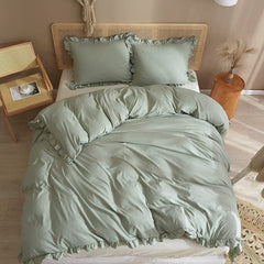 Light green  Lotus Leaf Duvet Cover 6-pcs