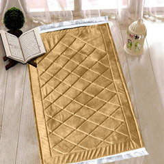 Luxury Handmade Anti-Slip Velvet Prayer Mat Golden