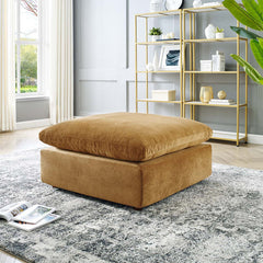 Luxury Filled Overstuffed Velvet Ottoman