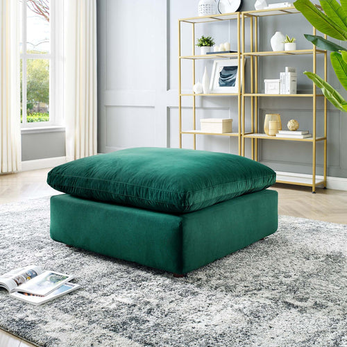 Luxury Filled Overstuffed Velvet Ottoman