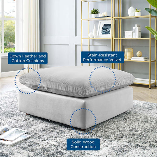 Luxury Filled Overstuffed Velvet Ottoman