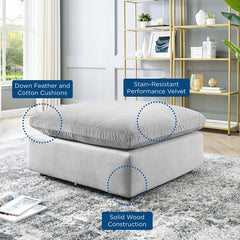 Luxury Filled Overstuffed Velvet Ottoman