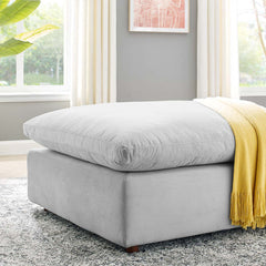 Luxury Filled Overstuffed Velvet Ottoman