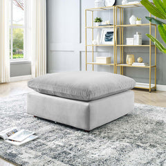 Luxury Filled Overstuffed Velvet Ottoman