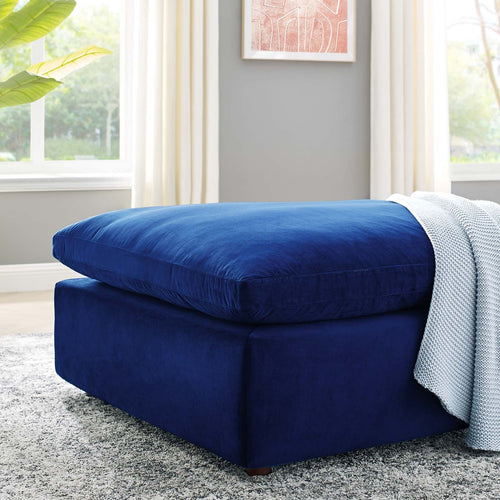 Luxury Filled Overstuffed Velvet Ottoman