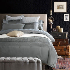 12 Pcs. Grey Bridal Set (With Quilt Filling)- King Size