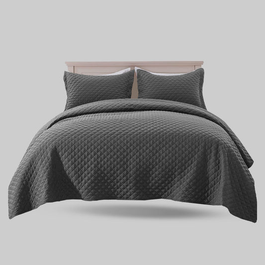Embossed design soft Microfiber Bedspread-King size(Grey)