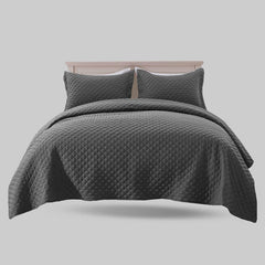 Embossed design soft Microfiber Bedspread-King size(Grey)