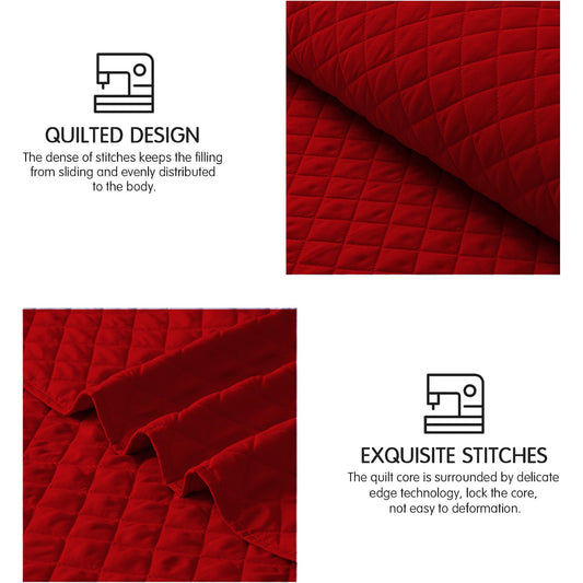 Embossed design soft Microfiber Bedspread-King size-Maroon