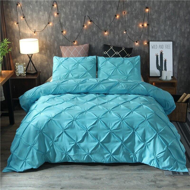 3 Pcs Pintuck Diamond Duvet Set Ferozi