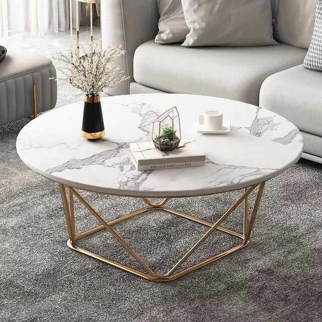 Black/White Marble Sheet Side Modern Center Table