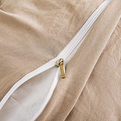 6 pieces Reversible pom pom duvet set Beige/Cream