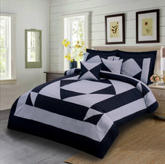 6 Pieces Duvet Set Black and White
