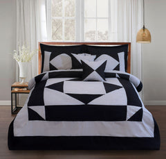 6 Pieces Duvet Set Black and White