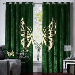 Velvet Curtains Butterfly ( EMB Golden ) J