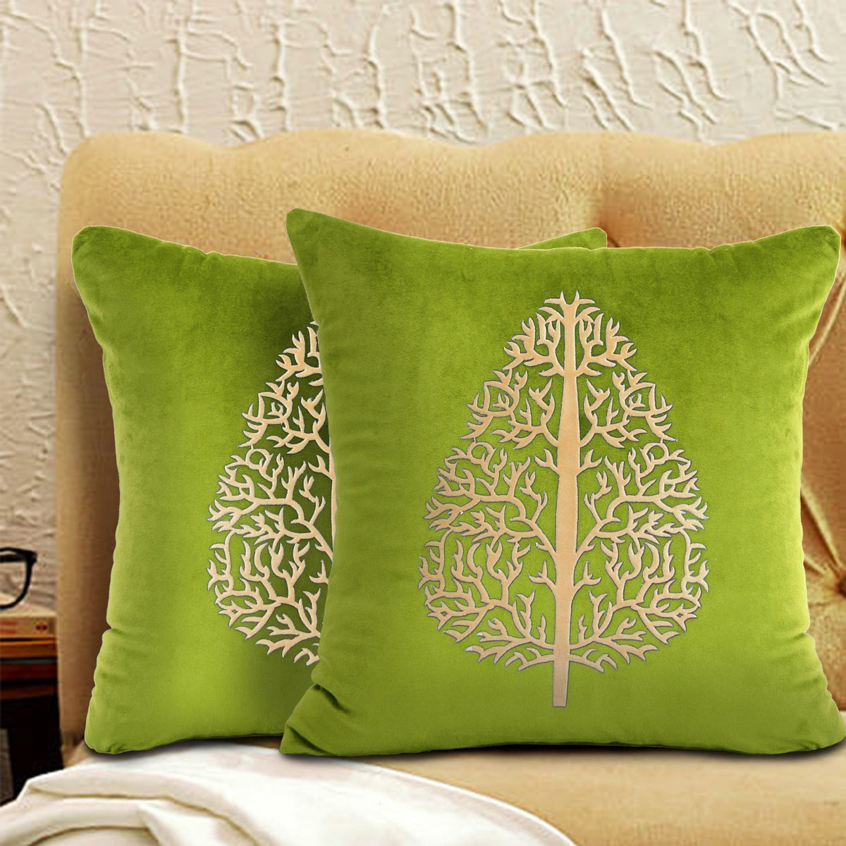 Pair Of Leaf Cushion Cover 04