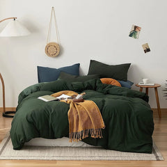 Brata Stich Embroidery Duvet Set - Green