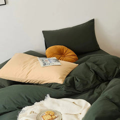 Brata Stich Embroidery Duvet Set - Green