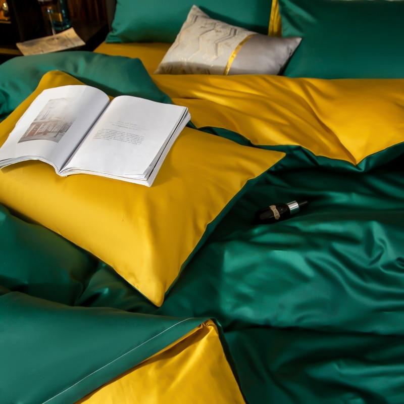 Brata Stich Embroidery Duvet Set - Green and Yellow