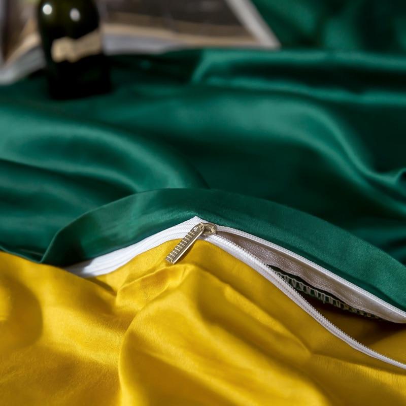 Brata Stich Embroidery Duvet Set - Green and Yellow